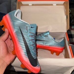 Nike Mercurial Athletic Shoes - Orange and Gray